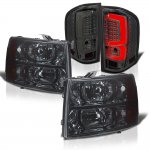 Chevy Silverado 2500HD 2007-2014 Smoked Headlights and Custom LED Tail Lights Chevy Silverado 2500HD 2007-2014 Smoked Headlights and Custom LED Tail Lights