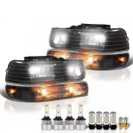 Chevy Silverado 1999-2002 Black Headlights LED Bulbs Complete Kit
