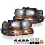 Chevy Suburban 2000-2006 Smoked Headlights LED Bulbs Complete Kit