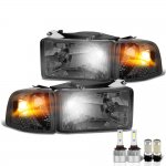 2000 Dodge Ram 3500 Smoked LED Headlight Bulbs Set Complete Kit