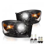 Dodge Ram 2006-2008 Smoked LED Headlight Bulbs Set Complete Kit