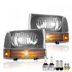 Ford Excursion 2000-2004 Black LED Headlight Bulbs Set Complete Kit