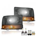 Ford Excursion 2000-2004 Smoked LED Headlight Bulbs Set Complete Kit