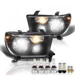 2011 Toyota Sequoia Black LED Headlight Bulbs Set Complete Kit