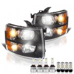 2014 Chevy Silverado 3500HD Black Headlights LED Bulbs Complete Kit
