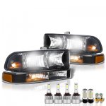 Chevy Blazer 1998-2005 Black LED Headlight Bulbs Set Complete Kit