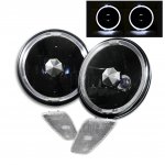 2000 Jeep Wrangler Black Headlights Halo and Clear Side Marker