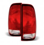 Ford F350 1999-2007 Red and Clear Replacement Tail Lights