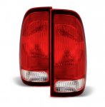 2007 Ford F350 Red and Clear Replacement Tail Lights