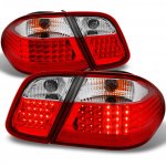 Mercedes Benz CLK 1998-2002 Red and Clear LED Tail Lights