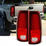 2004 GMC Sierra Red and Clear LED Tail Lights