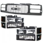 GMC Sierra 2500 1988-1993 Black Grille and Headlights Conversion