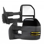 2019 Ford F150 Glossy Black Towing Mirrors Power Heated Smoked LED Signal Puddle Lights