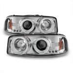 2004 GMC Yukon Denali Clear Dual Halo Projector Headlights with LED