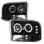 1999 Ford F250 Super Duty Black Dual Halo Projector Headlights with LED 1999 Ford F250 Super Duty Black Dual Halo Projector Headlights with LED