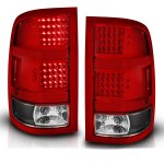 2009 GMC Sierra LED Tail Lights Red and Clear with Black Housing