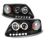 1999 Ford Expedition Black Halo Projector Headlights with LED