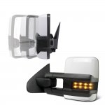 2012 Chevy Avalanche White Power Folding Tow Mirrors Smoked LED Lights