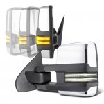 Chevy Silverado 2007-2013 Chrome Power Folding Tow Mirrors Smoked Switchback LED DRL Sequential Signal