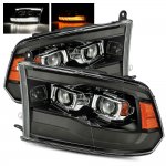 2012 Dodge Ram 5th Gen LED DRL Blackout Projector Headlights AlphaRex
