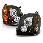 GMC Yukon Denali 2007-2014 Black Projector Headlights Halo