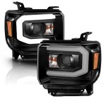 2017 GMC Sierra 2500HD Black LED DRL Projector Headlights