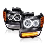 Dodge Nitro 2007-2012 Projector Headlights Black Halo LED