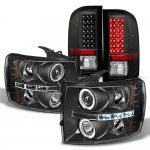 2011 Chevy Silverado 2500HD Black Headlights and Tail Lights