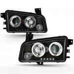2006 Dodge Charger Black Halo Projector Headlights with LED