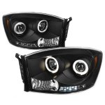 2006 Dodge Ram 3500 Black Dual Halo Projector Headlights LED