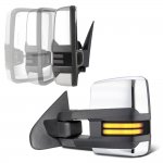 Chevy Avalanche 2007-2013 Chrome Power Folding Tow Mirrors Smoked LED DRL