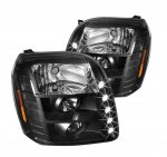 2009 GMC Yukon Black Projector Headlights with LED