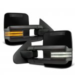 2012 Ford F350 Super Duty Glossy Black Tow Mirrors Smoked Switchback LED DRL Sequential Signal
