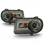 Chrysler 300C 2005-2010 Smoked Projector Headlights LED DRL