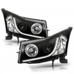 2013 Chevy Cruze Black Projector Headlights LED Strip