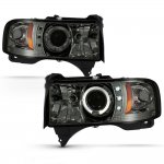 1994 Dodge Ram Smoked Halo Projector Headlights with LED