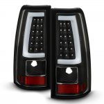 2005 Chevy Silverado 3500 Black LED Tube Tail Lights