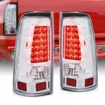2001 Chevy Silverado 3500 LED Tail Lights Chrome Clear