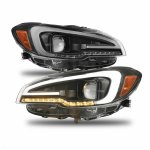 Subaru WRX 2015-2021 Black LED Tube Sequential Signal Projector Headlights