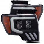 2010 Ford F150 Black NOVA LED Projector Headlights Dynamic Signals