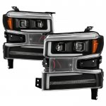 2021 Chevy Silverado 1500 Black Projector Headlights LED DRL Dynamic Signal