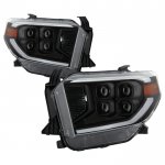 2016 Toyota Tundra SR Black Quad LED Projector Headlights Facelift DRL