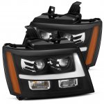 Chevy Avalanche 2007-2013 Black Projector Headlights LED DRL Activation
