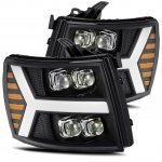 2012 Chevy Silverado Black LED Quad Projector Headlights DRL Dynamic Signal Activation
