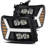 2007 Chevy Silverado Black LED Quad Projector Headlights DRL Dynamic Signal Activation