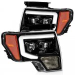 2011 Ford F150 Glossy Black Projector Headlights LED DRL Dynamic Signal Activation