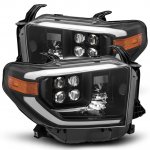 Toyota Tundra 2014-2021 Glossy Black LED Quad Projector Headlights DRL Activation Level