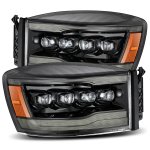 2006 Dodge Ram 3500 Glossy Black Smoked LED Quad Projector Headlights DRL Dynamic Signal