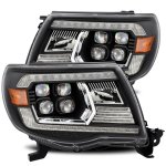 Toyota Tacoma 2005-2011 Black LED Quad Projector Headlights DRL Signal Activation