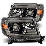 Toyota Tacoma 2005-2011 Glossy Black Smoked LED Projector Headlights DRL Signal Activation